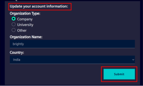 Update account information page